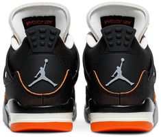 Air Jordan 4 Retro ‘Starfish’ updates the classic silhouette with a unique build inspired by an astronaut’s spacesuit. Black metallic mesh covers the upper . contrasted by Starfish orange underlays that stand out via the sneaker’s raw-edge construction. Matte black distinguishes the TPU wings and heel tab . accented with a raised Jumpman in light grey. A second Jumpman adorns the woven tag stitched atop an exposed-foam tongue. Underfoot . the rubber outsole is accented wi Nike Air Jordan 4, Metallic Mesh, Sneakers Vans, Jordan 4 Retro, Air Jordan 4, Air Jordan 4 Retro, Air Jordan 3, New Nike Air, Jordan 5