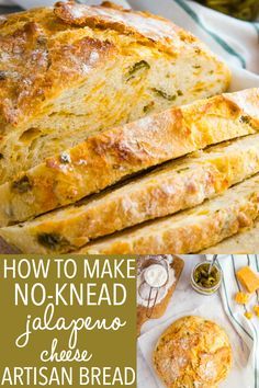 how to make no - knead jalapeno cheese artisan bread recipe