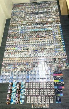 the floor is covered in hundreds of cards