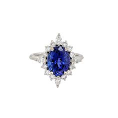 This beautiful ring features a 3.16 carat oval Tanzanite gemstone with a halo of natural earth mined diamonds set in solid 14K gold. This Tanzanite ring makes a lovely December birthstone gift for your loved ones! This ring is made with solid 14K Gold and natural Earth mined SI / G-H diamonds. As listed, this ring is ready to ship. If you're interested in purchasing this setting with a different center stone please message us! Timeless Oval Halo Ring With Gemstone, Timeless Oval Gemstone Halo Ring, Oval Gemstone Halo Ring Fine Jewelry, Oval Gemstone Halo Ring In Fine Jewelry Style, Oval Tanzanite Jewelry With Halo Design, Oval Tanzanite Diamond Ring As A Gift, Oval Tanzanite Halo Jewelry, Oval Tanzanite Ring In White Gold, Oval Tanzanite Diamond Ring For Gift