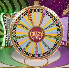 a wheel of fortune with the words crazy time on it