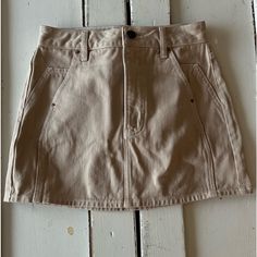 Pacsun Size Small/Fits Like Size 2 - Super Cute Denim-Like Neutral Mini Skirt. Never Worn Pacsun, Mini Skirt, Light Pink, Womens Skirt, Size 2, Mini Skirts, Super Cute, Skirt, Cream