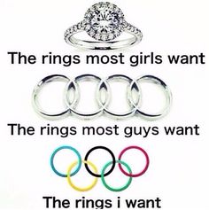 the rings most girls want to wear are in different colors and sizes with an olympic symbol