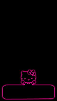 the hello kitty wallpaper has been changed to black and pink with neon lights on it