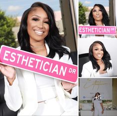 Esthetician Graduation Photoshoot Ideas, Esthetician Graduation Outfit Ideas, Business Photoshoot Esthetician, Black Women Esthetician, Esthetician Cap Ideas, Wax Specialist Photoshoot, Esthetician School Graduation, Professional Esthetician Photoshoot Ideas, Esthetician Photoshoot Ideas Black Women