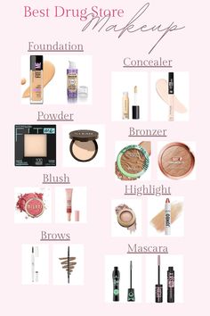 Sometimes drug store makeup is the way to go! Here are some REALLY good drug store makeup that will be good in your makeup bag! Click on the photos and it will take you where you need to go to get them in your makeup bag!!! Good Drugstore Makeup, Drugstore Makeup Routine, No Makeup Makeup Products, Cute Makeup Hacks, Beginners Makeup, Dry Skin Makeup, Acne Makeup, Makeup Tips Foundation