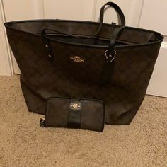 Perfect Shape! The Bag Is Very Big And Spacious Coach Purse, The Bag, Coach Purses, Michael Kors Jet Set, Coach Bags, Shoulder Bags, Black And Brown, Michael Kors, Bag Lady