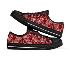 Red Bandana Shoes, Bandana Shoes, Bandana Styles, Skateboard Shoes, Red Bandana, Birthday Outfits, Maroon Red, Red Flag, Bandana Print