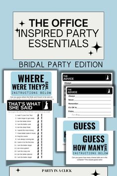 the office party essentials bridal party guide info sheet - informational brochures