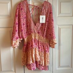 Pink And Orange Romper. Size L. Never Worn, Tags Still On Pink Summer Jumpsuit And Rompers For Beach Season, Pink Summer Jumpsuits And Rompers For Brunch, Pink Beachwear Jumpsuits And Rompers For Spring, Pink Beachwear Jumpsuits And Rompers For Vacation, Pink Jumpsuits And Rompers For Summer Brunch, Pink Summer Vacation Jumpsuits And Rompers, Summer Pink Jumpsuits And Rompers For Beach, Pink Summer Jumpsuits And Rompers For The Beach, Summer Pink Floral Print Jumpsuits And Rompers