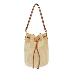 This Bucket Bag Will Be Your New Favorite Summer Staple. Features An Adjustable Vegan Leather Strap And An Adjustable Front Closure. Includes One Interior Pocket With Gold Hardware. Size 12.5" X 9" X 9" Material Details Shell: 100% Paper Lining: 100% Polyester Care Do Not Leave Rolled Up. Do Not Twist Or “Wring Out” To Dry. Do Not Leave Wet For An Extended Period Of Time. Avoid Contact/Sitting On Rough Surfaces, Fabric May Pill. Do Not Spray Suntan Lotions/Oils Directly On Fabric. Avoid Pools/Sp Fab Fit Fun Box, Montce Swim, Drawstring Bucket Bag, Swimming Bag, Net Bag, Summer Staples, Gold Hardware, Women Brands, Bucket Bag