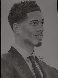 a drawing of a man in a suit and tie