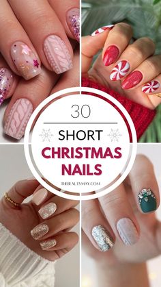 Whether you’re a fan of minimalistic styles or prefer going all out with holiday-inspired nail art, short Christmas nails can be just as stylish and merry as longer ones. Plus, they’re practical for wrapping presents, baking cookies, and all the other holiday activities on your list! Here’s a look at some of the best Christmas nails short to inspire your next manicure. December Nail Ideas Gel Short, Xmas Nail Designs Simple Christmas, Christmas Gel Nails 2024, Short Neutral Christmas Nails, Short French Tip Colored Nails, Holiday Short Nails Christmas, Cute Christmas Nails For Short Nails, Short Simple Christmas Nail Designs, Simple Christmas Nail Designs Square