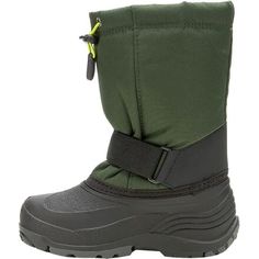 The removable liner in the Kamik Boys' Rocket Boot does wonders for cold feet and makes it easy to air out the Rocket after a long day on the sled hill. Green Insulated Waterproof Boots For Winter, Green Winter Boots For Outdoor Use, Insulated Green Winter Boots, Nylon Round Toe Boots For Winter Sports, Insulated Synthetic Boots For Sports, Winter Sports Insulated Boots, Green Waterproof Winter Boots With Round Toe, Insulated Winter Sports Boots, Green Winter Waterproof Boots With Round Toe