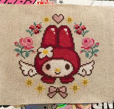 the cross stitch pattern has been made to look like an animal