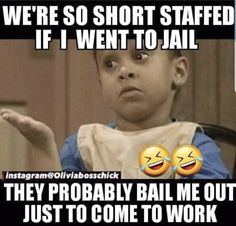 a young boy sitting in a chair with two emoticions on his chest and the caption that says, we're so short staff staff staff if i went to jail