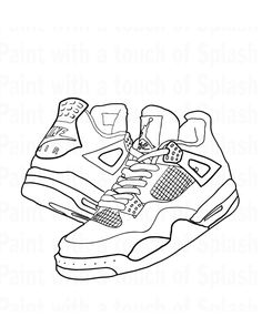 a black and white drawing of a sneaker shoe with the word air jordan on it