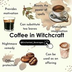 Tea Magick, Aesthetic Witchcraft, Wicca Recipes, Personal Philosophy, Witch Coffee, Italian Roast, Witchy Tips, Magical Herbs, How To Order Coffee