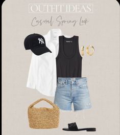 Outfit Ideas Vacation, Casual Spring Outfit, Crochet Spring, Looks Jeans, Spring Outfit Ideas, Summer Capsule Wardrobe, Vacation Outfit, Neutral Outfit, The Outfit