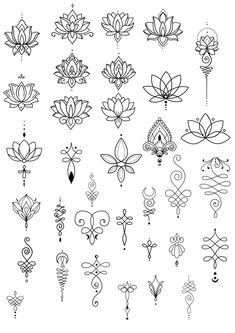 lotus tattoo designs on white background