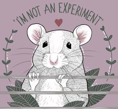 a mouse with leaves around it that says i'm not an experiment