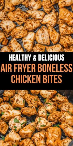 AirFryMagic Gluten Free Chicken Air Fryer Recipes, Chicken Thigh Bites Air Fryer, Garlic Chicken Bites Air Fryer, Boneless Chicken Air Fryer Recipes, Boneless Chicken Bites In Air Fryer, Boneless Chicken Dinner Recipes, Air Fryer Chicken Skewer Recipes, Bbq Chicken Bites Air Fryer, Air Fryer Dinner Ideas Healthy