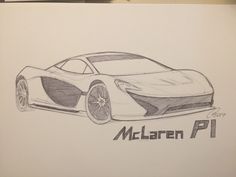 a drawing of a sports car with the name mclaren pi on it