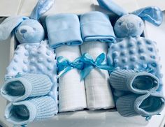 Adorable Twin Boy Baby Gift Set, Twin Gift Set, Twin Baby Shower Gift, Twin Boy, Twin Girl Baby Hamper, Twin Hamper, Twin Gift The Twin gift box consists of: 2 x comforter, available for personalisation with babies name, babies name will be embroidered with a gorgeous Blue thread 2 x Blue Hats   2 x machine knitted Blue Baby booties  2x white muslin squares    If opting for personalised embroidery option please make sure to double check spellings as we will embroider exactly as requested and per Twin Baby Shower Gifts, Blue Hats, Twin Girl, Personalised Embroidery, Twin Baby Gifts, New Mum Gift, Twins Gift, Baby Hamper, Newborn Twins