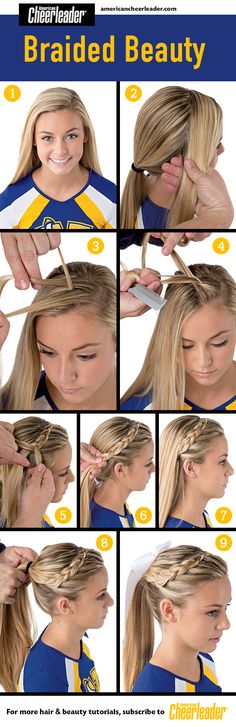 If you're looking for a sleek and simple way to pull your hair back, this is it! #beauty #style #howto Cool Hairstyles For Girls, Softball Hairstyles, Cheer Hair, Penteado Cabelo Curto, Volleyball Hairstyles, Hairstyles Short, Hair Dos, Ponytail Hairstyles