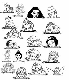 disney princesses coloring pages for kids to print and color with their names on them