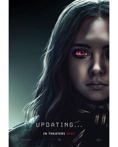 a woman with red eyes and long hair in a movie poster for the upcoming film, updating