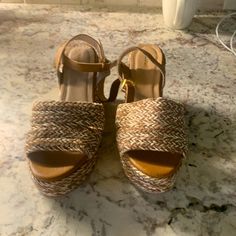 3” Wedge Heel With Wrap Around Strap. Crochet Blocks, Braids With Weave, Platform Loafers, Bow Sneakers, Platform Wedge Sandals, Platform Wedges, Brown Gold, Wrap Around, Platform Sandals