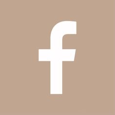 a white facebook logo on a brown background