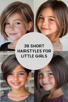 Short Hair Cut For Girls School, Short Hair Styles Little Kids, Bob Haircut Girls Little Kids, Bob Haircut For Girls Kids, Girls Lob Haircut Kids, Cute Short Girl Haircuts, Bob Hairstyles For Girls Kids, Girl Bob Haircut Kids, Kid Haircuts Girl