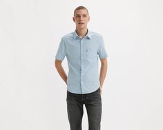 Some things never go out of style. A button-up shirt is one of them. This Short-Sleeve Classic Standard Fit Shirt features a crisp point collar, a single chest pocket (with the Levi's® Red Tab™, naturally) and a familiar silhouette. A versatile, easy-to-style fit Size up for a more casual, relaxed look Levi's Collared Shirt With Pockets, Short Sleeve Shirt With Welt Pockets For Spring, Office Shirt With Welt Pockets For Spring, Spring Office Shirt With Welt Pockets, Business Casual Short Sleeve Button-up Shirt With Pockets, Spring Business Casual Shirt With Placket, Casual Office Shirt With Pockets, Spring Collared Shirt With Welt Pockets, Levi's Relaxed Fit Short Sleeve Shirt