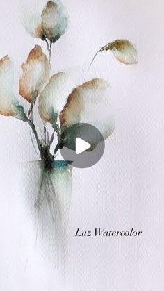 a watercolor painting of flowers in a vase with the words, luz watercolor