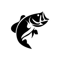 a fish that is black and white on a white background