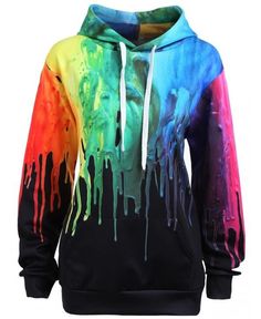 Buy Splash Painting Drawstring Kangaroo Pocket Hoodie - Colormix - 3937666213 online, fidn many other Women's Hoodies & Sweatshirts Splash Painting, Painting Hoodie, Punk Women, Clothing Sites, Kangaroo Pocket Hoodie, Pocket Hoodie, Fashion Dresses Casual, Women Hoodies Sweatshirts, Drawstring Hoodie