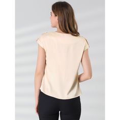 This blouse offers perfect office wear for warm weather. Cut to a fitted shape with the cap-sleeve design, just providing elegant details for the blouse. This blouse would be equally styled well with A-line skirts or skinny jeans with high heels. Designed in a fluid, flowing silky fabric that drapes beautifully around the body. Cap sleeves add some flare to your everyday look. Jeans With High Heels, Office Blouse, Basic Blouses, Perfect Office, Cap Sleeve Top, Satin Blouses, Women's Blouses, Elegant Shirt, Wrap Blouse