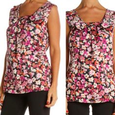 Banana Republic Xs Floral Sleeveless Blouse Nwt Career Casual Pink Flowers ~ Size Women’s Xs ~ Excellent New With Partial Tag Still Attached. Non-Smoking Home ~ Please See Photos For Flat Lay Measurements & Details ~ Perfect Spring Summer Blouse. Soft Silky Feeling ~ Great To Wear With Shorts Or Jeans For A Dressy Casual Look Or Pair With A Cardigan Or Blazer For A Professional Workwear Look. Very Versatile Layering Piece Chic Pink Tank Top, Chic Pink Tank Top Vest, Elegant Pink Vest Top, Pink Floral Print Camisole Top, Casual Pink Sleeveless Blouse, Multicolor Floral Print Tank Blouse, Feminine Floral Print Sleeveless Tank Top, Pink Sleeveless Vest Top, Pink Tank Blouse For Spring