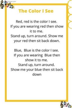 the color i see poem with music notes