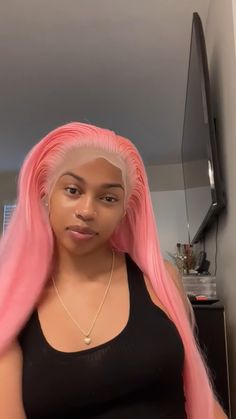 𝐈𝐒𝐇𝐎𝐖 Pink Straight Hair 13x4 Lace Front Wigs🎉 🖤Black Friday Big Sale Get 50% Off Second ✨Best Sellers 42% off+Extra 17% off, Code: ISHOW17 🔥$169.99 Get 28 Inch Wear&Go Wig , Action Now! 🤗Comment ”link“ or Dm us to get same hair 🙌🏽Buy now, pay later With Paypal & Klarna & Afterpay & Applepay Pink And Blonde Wig, Lace Wig Hairstyles Black Women, Lace Front Wigs Styles, Black Hair Quick Weave, Lace Front Wigs Color, Baby Hair Tutorial, Pink Lace Front Wig, Pretty Wigs, Diy Hair Wig