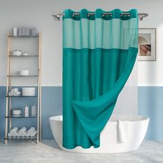 PRICES MAY VARY. Includes built-in rings, snap-on/off PEVA liner and see through window for easy installation Hotel style design with detachable liner and no hooks needed allows for quick cleaning and replacement Light-filtering mesh window at top lets in light while maintaining privacy Durable, water-repellent polyester fabric in modern teal color is perfect for any bathroom decor Fits most standard 72x72 in shower rods and machine washable for easy care 3-in-1 shower curtain includes built-in Wash Shower Curtain, Navy Shower Curtain, Solid Color Shower Curtain, Waffle Weave Shower Curtain, Shower Rods, Blue Shower Curtains, White Shower Curtain, White Shower, Shower Rod