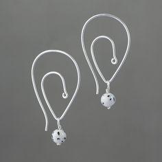 This unique scroll tear drop hoop earrings are handmade using sterling silver wire. The dimension of the earrings is 1 inch, 25mm. (including the length of hook) ;-) My contact number: 626-379-1904. Please contact me if you would like to order multiples or customize a design for your special event, I will be pleased to give you a discount on a quantity order. ;-) Purchases will be shipped within 1-3 business days. In case of occasional shortage of beads material, purchases will be shipped in a w White Teardrop Hoop Earrings As Gift, White Sterling Silver Hoop Earrings For Anniversary, Anniversary White Sterling Silver Hoop Earrings, Adjustable Sterling Silver Wrap Earrings Gift, White Drop Hoop Earrings, Adjustable Hypoallergenic Sterling Silver Wrap Earrings, White Drop Hoop Earrings For Pierced Ears, Unique Sterling Silver Wrap Earrings As Gift, White Teardrop Wire Wrapped Earrings