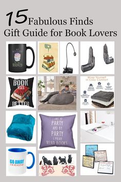 gifts for book lovers with the title 15 fabulous finds gift guide for book lover's