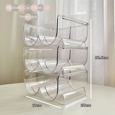 three tiered acrylic cup holder with 3 compartments