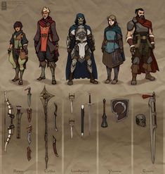 Adventurer Character Design, Group Party, Band Group, Medieval Armor, Fantasy Setting, Arte Fantasy, Fantasy Rpg, Medieval Fantasy