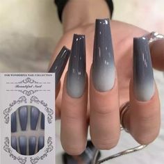 Brand New StyleLong Coffin Package Includes 24 Pcs False Nails 1 Nail Glue Nail Art French, Fake Nails Long, Nail Type, Party Kleidung, Ballerina Nails, Mini Robes, Maxi Robes