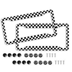 black and white checkerboard decals with screws, nuts and washers