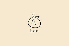 the word bao written in black ink on a beige background with an image of a bag